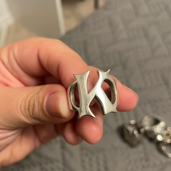 925 silver K ring - Picture 1 of 3